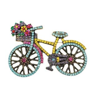 NWT Bicycle Rhinestone Brooch